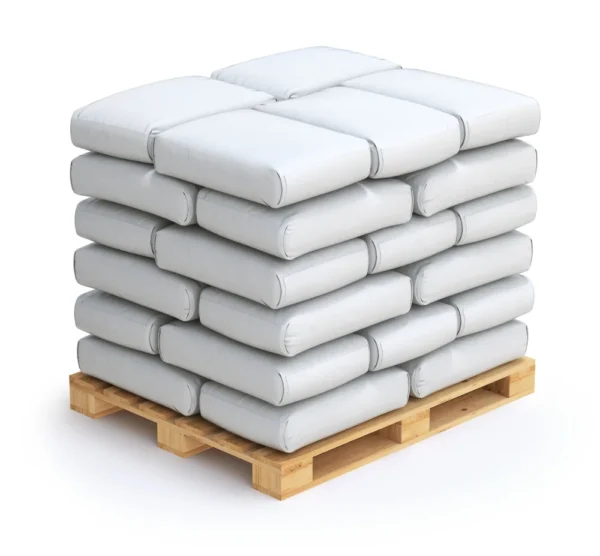 Produktsäcke auf Palette, versandbereit Produktsäcke auf Palette, versandbereit