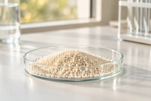 Vitamin D2 100,000 IU/g – Stabilized CWD Beadlets Vitamin D2 100,000 IU/g CWD beadlets in a petri dish