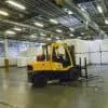 Forklift in the biolla chemicals warehouse Forklift in the biolla chemicals warehouse